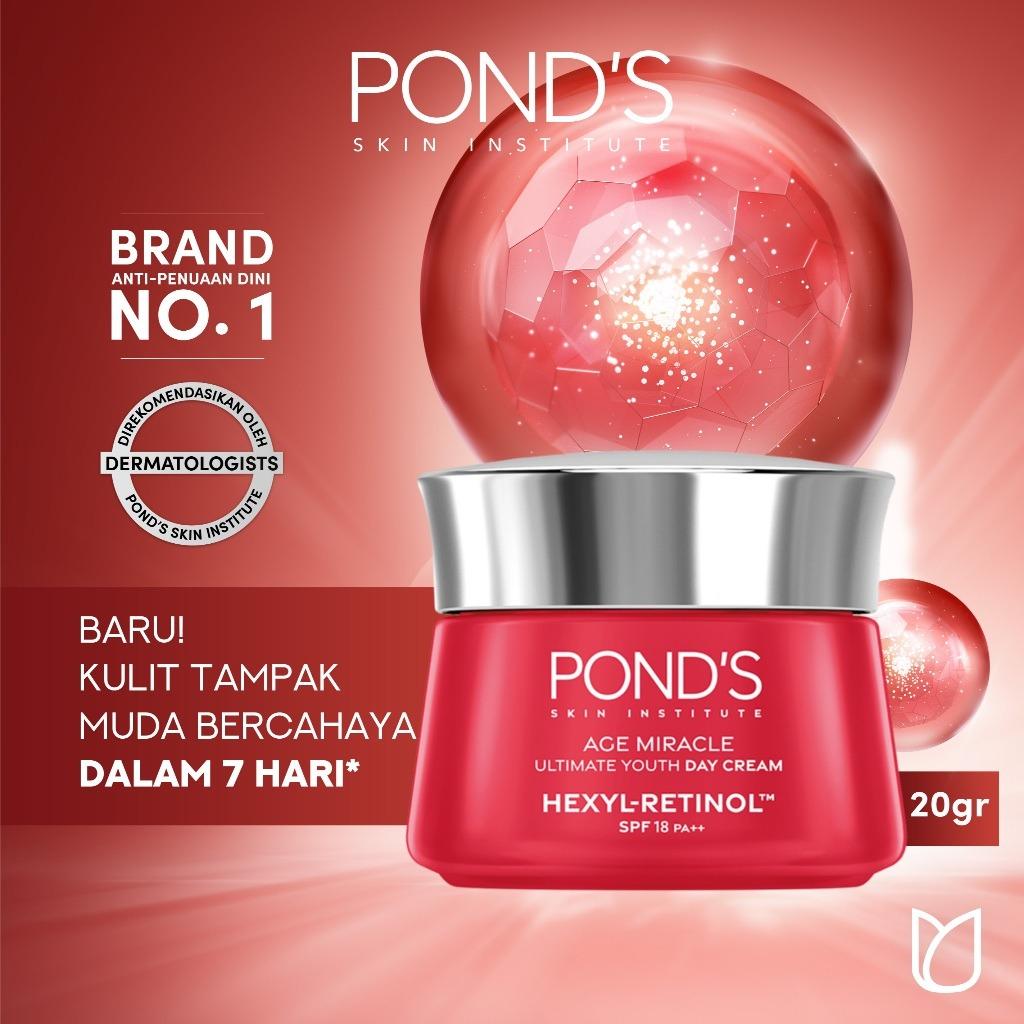 Pond's Age Miracle Day Cream 20g - Ultimate Youth Day Cream with SPF18 & Hexyl-Retinol for Youthful Glow
