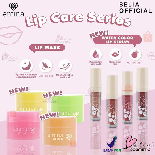 EMINA Lip Mask & Watercolor Lip Serum | Overnight Care & Lip Tint Serum | Serba Ada