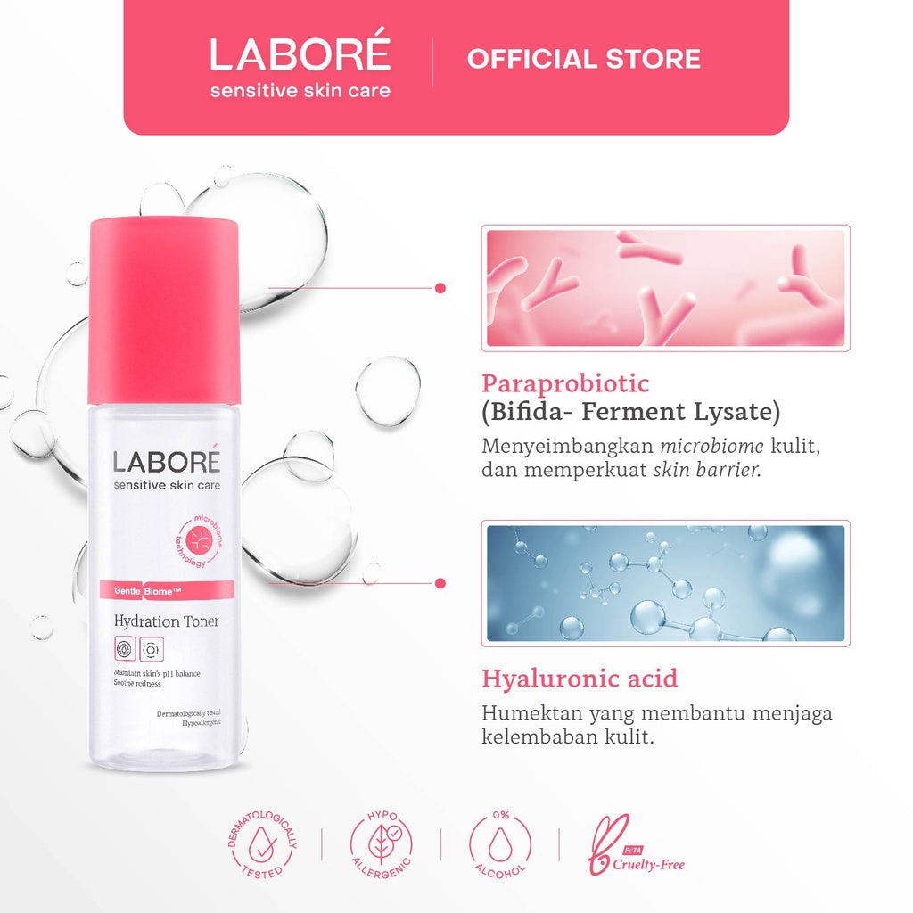 Labore Recharge Skin Hydration Package (Hydrating Toner 100ml, Barrier Revive Cream 50ml) - Paket Melembabkan Wajah untuk Kulit Kering Dehidrasi