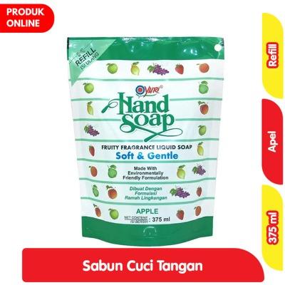 Yuri Antibacterial Hand Soap Apple – Refill 375ml | Gentle Hand Cleanser with Fruity Fresh Apple Scent | Soft on Skin, Tough on Germs