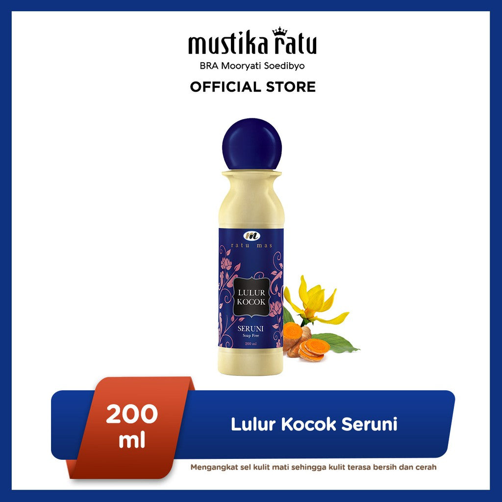 Ratu Mas Lulur Kocok Seruni 200ml Mustika Ratu mengangkat sel kulit mati dan mencerahkan kulit