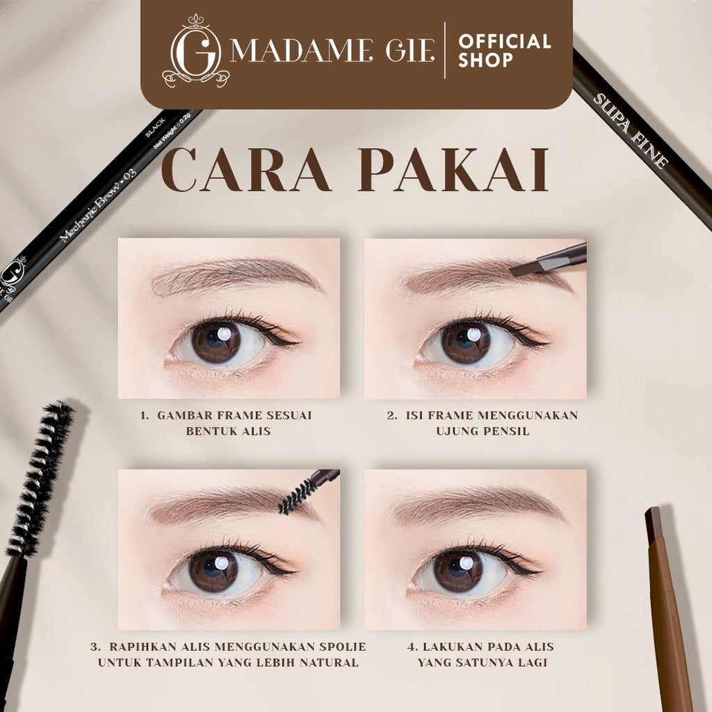 Madame Gie Supa Fine Mechanic Brow - Make Up Pensil Alis