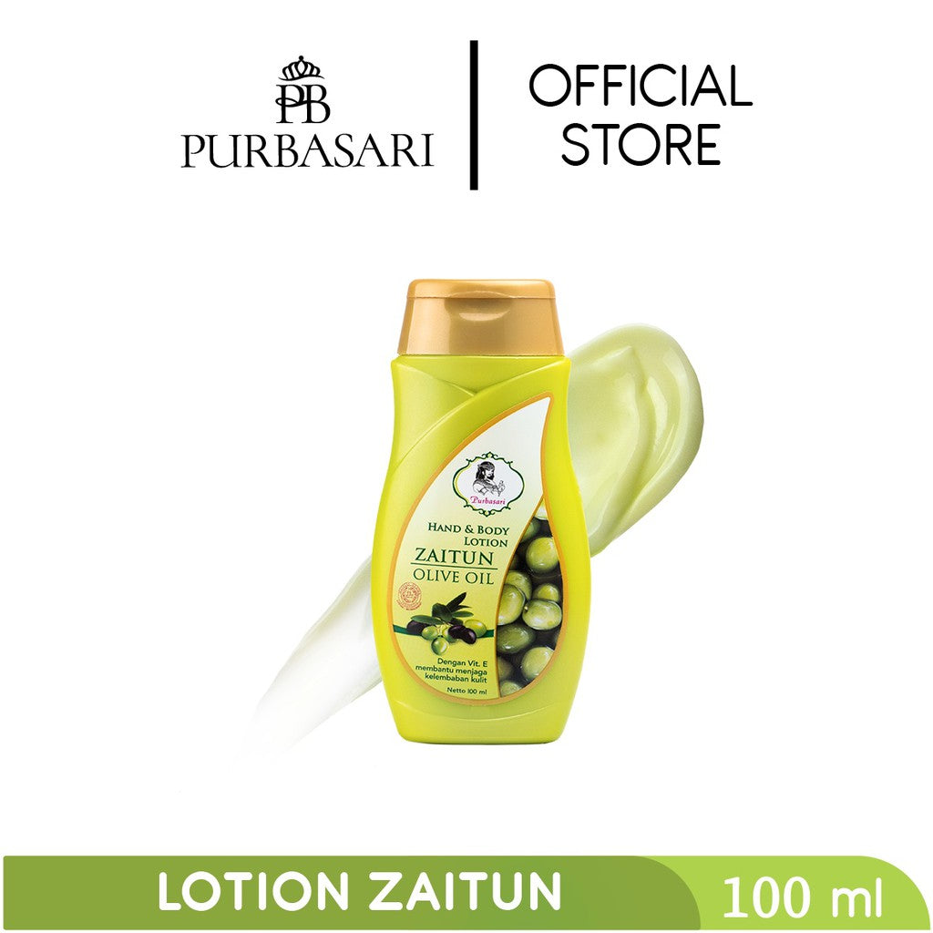 Purbasari Hand & Body Lotion Zaitun 100 ml / HBL Zaitun / Body Lotion - Melembapkan kulit - Merawat kulit kering dan kasar - Menutrisi Kulit