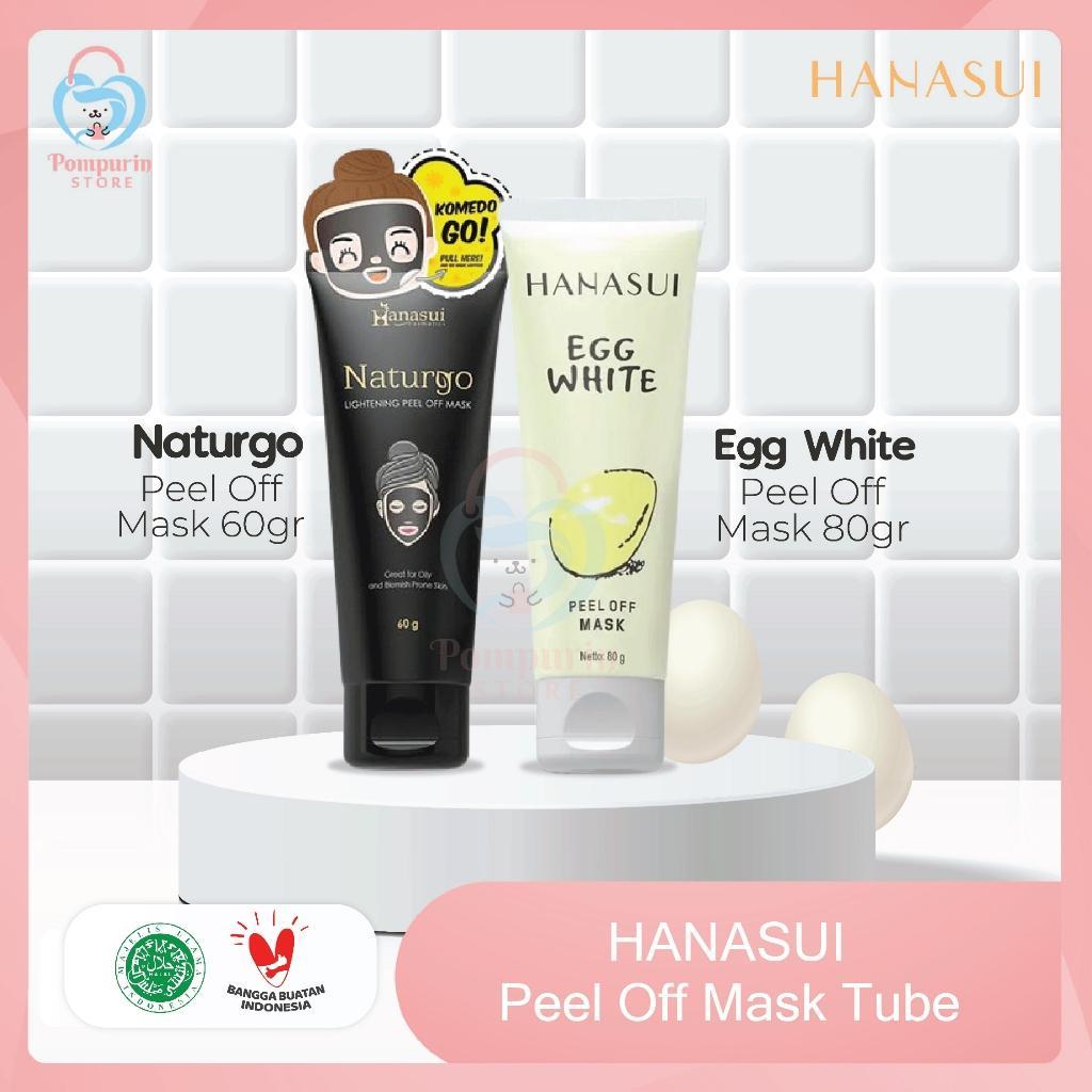 HANASUI Naturgo & Egg White Peel Off Mask Tube - 60g & 80g | Halal Skincare for Natural Glow