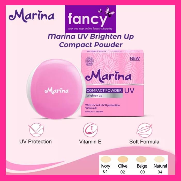 Marina Compact Powder UV Protection UV Brighten Up 12gr Bedak Padat Marina