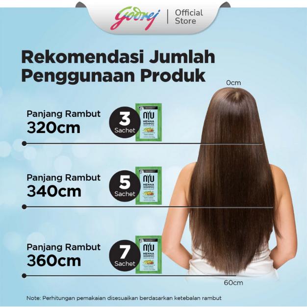 NYU Henna Shampoo Hair Colour 2.00 Natural Black / 4.00 Natural Brown | Sampo Pewarna Rambut