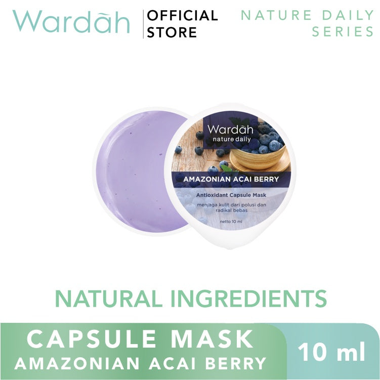 WARDAH Nature Daily Capsule Mask 10 ml - Masker Wajah Untuk Mengontrol Minyak - Mudah Digunakan dan Praktis Dibawa - Untuk Semua Jenis Kulit - Skincare
