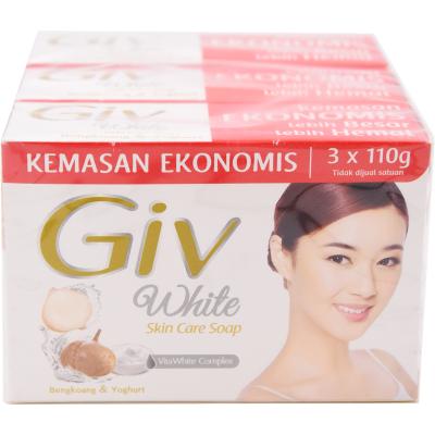 Giv White Bar Soap – Bengkoang & Yoghurt 3 x 100g | Brightening Beauty Bar with Natural Extracts | Smooth, Soft & Radiant Skin with Every Wash