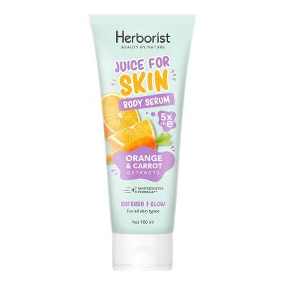 Herborist Juice for Skin Body Serum 180ml | Orange & Carrot Extract | Brightening & Nourishing Daily Skin Booster