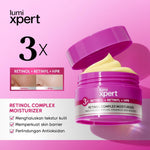 Lumixpert 3x Retinol Complex Moisturizer Membantu regenerasi kulit dengan stabil untuk merawat kulit berjerawat, menghaluskan tekstur