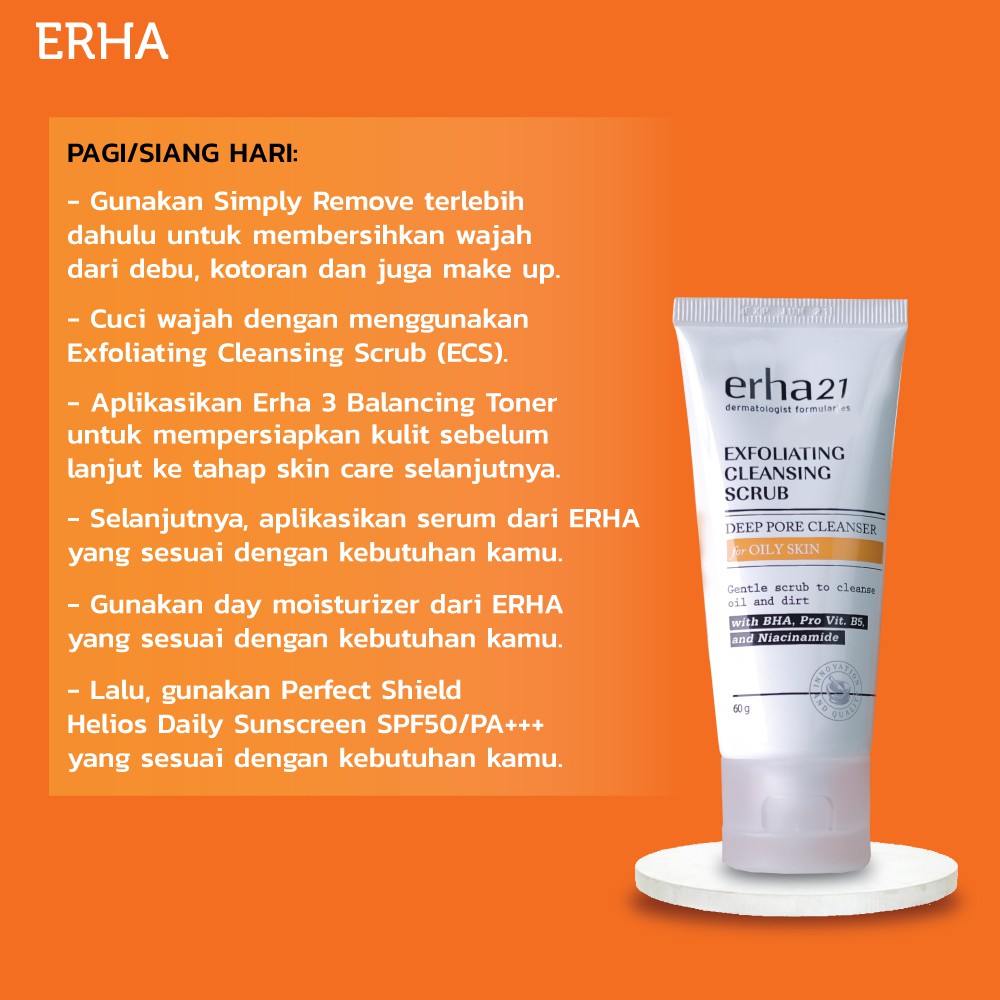 Exfoliating Cleansing Scrub with BHA, Pro Vit. B5 & Niacinamide 60g - Sabun Wajah Berminyak
