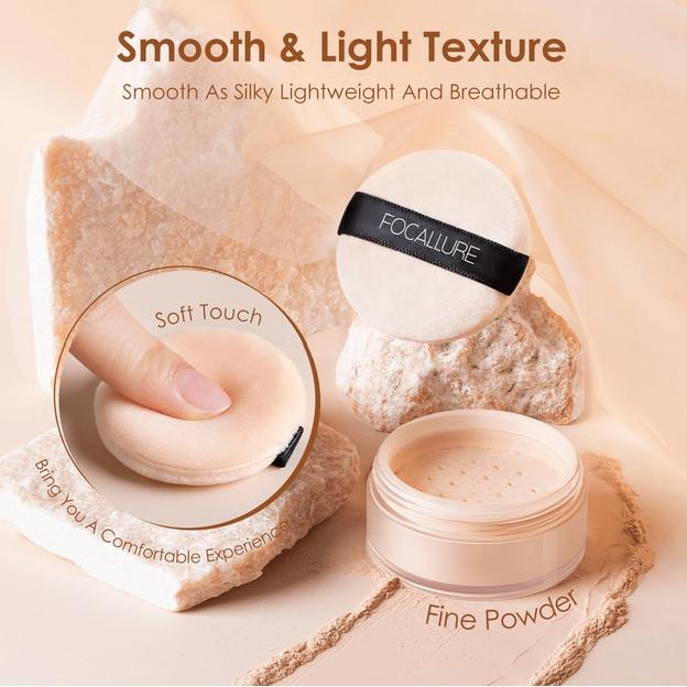 FOCALLURE Super Fine Setting Loose Powder BPOM Original Bedak Tabur