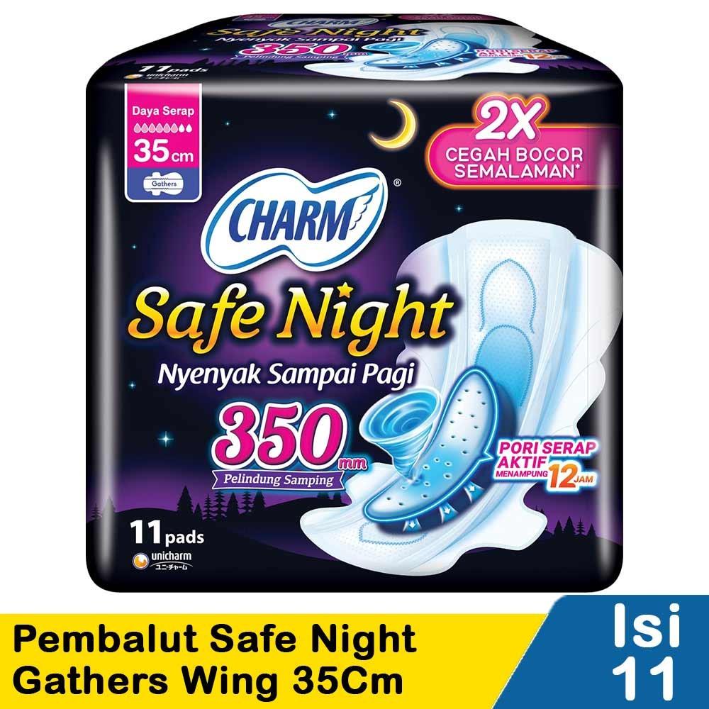 Charm Safe Night 42cm Sanitary Pads – 14’s with Wings | Extra Long Overnight Protection for Worry-Free Sleep