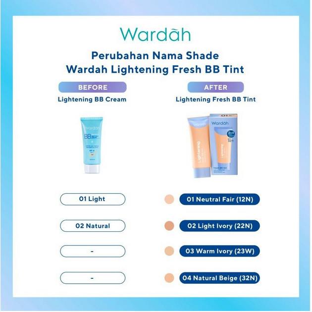 Wardah Lightening FRESH BB TINT Oil Free (15ml) / BB Cream 15ml SPF 32 PA+++ NEW! - Base Makeup Super Ringan
