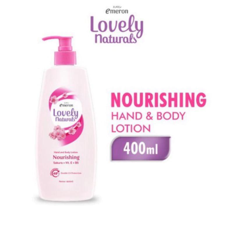 Emeron Lovely Naturals Hand & Body Lotion 400 ml Green Tea Sakura Honey with Vitamins E B5 Double UV Protection Quick Absorbing Non Greasy Formula
