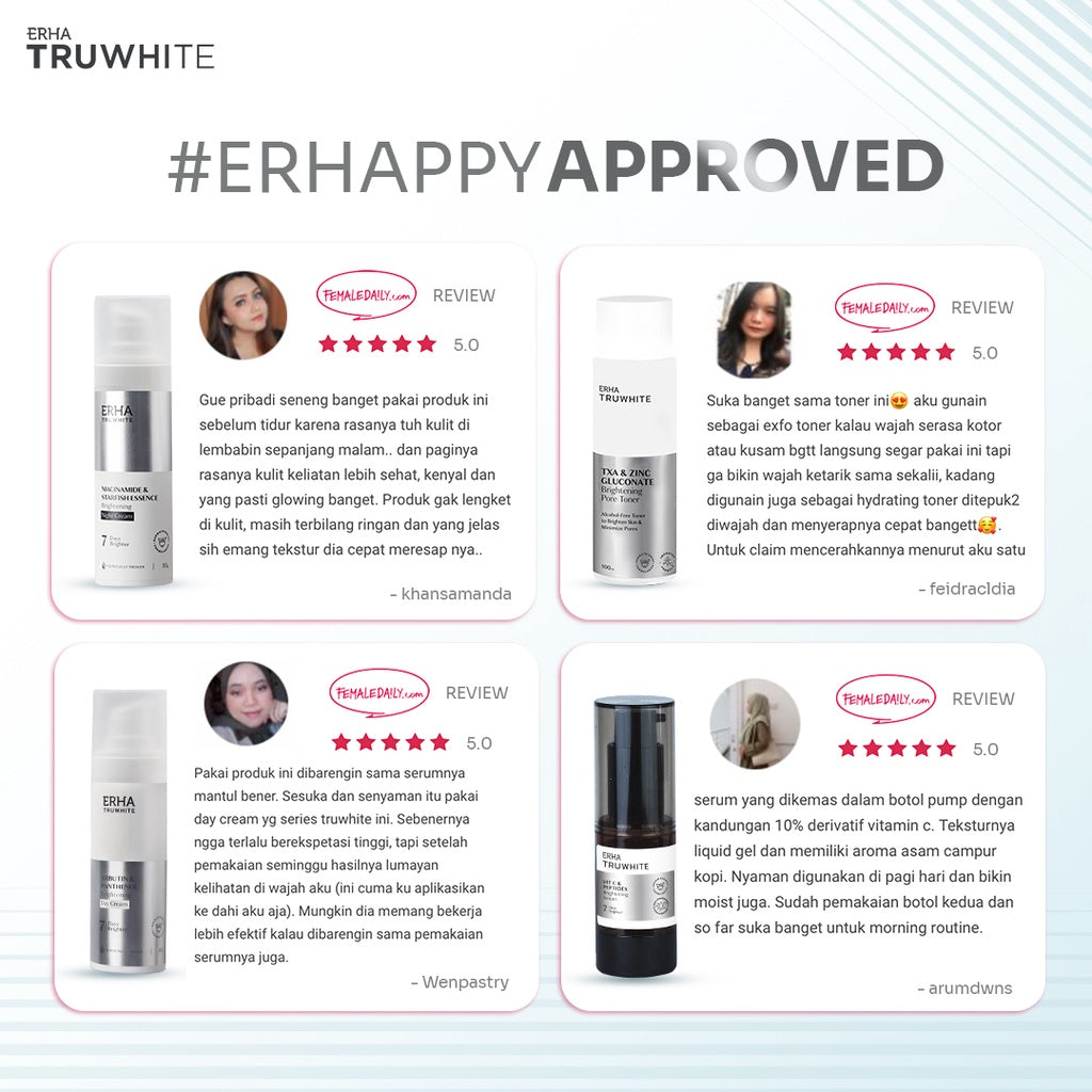 TwinFlame ERHA Truwhite Brightening Serum with Ethyl Vit C/Vitamin C & Peptides – 20ml | Cerah, Plumpy, Glowing, cocok untuk kulit Normal/Sensitif/Jerawat