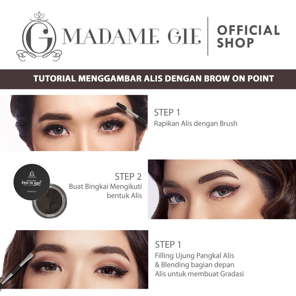 Madame Gie Madame Brow On Point – Make Up Eyebrow Pomade Cream Pensil Alis Water proof