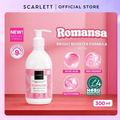 Scarlett Fragrance Brightening Body Lotion – Romansa 300ml | Glowing Moisturizer with Glutathione & Niacinamide | Soft Floral Scent & Radiant Skin All Day