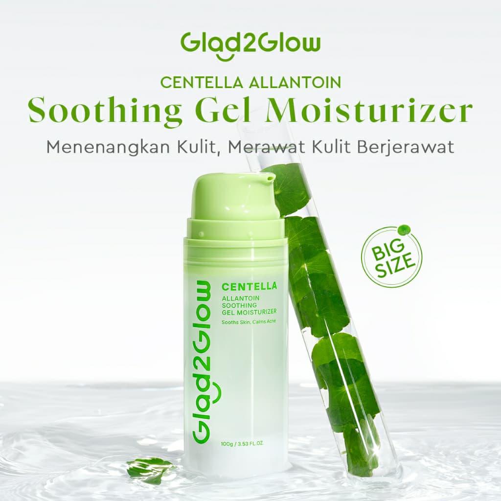 Glad2Glow Moisturizer 100g Series Centella Soothing Gel Cica & Pomegranate Niacinamide Brightening Hydrating Skin Care Product