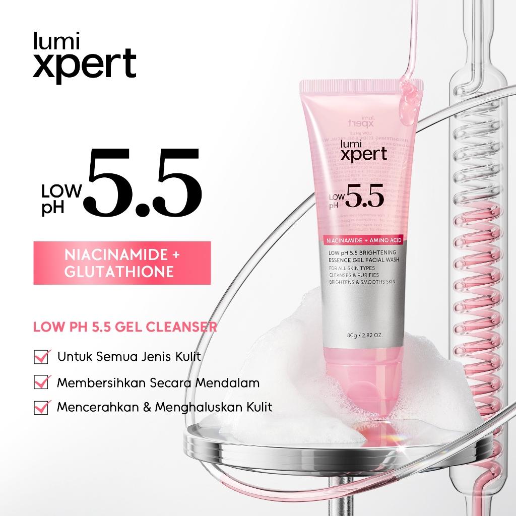 Lumixpert Low pH 5.5 Brightening Essence Gel Facial Wash Cleanser Instant Glow,Pencuci Wajah Brightening Pembersih Pori