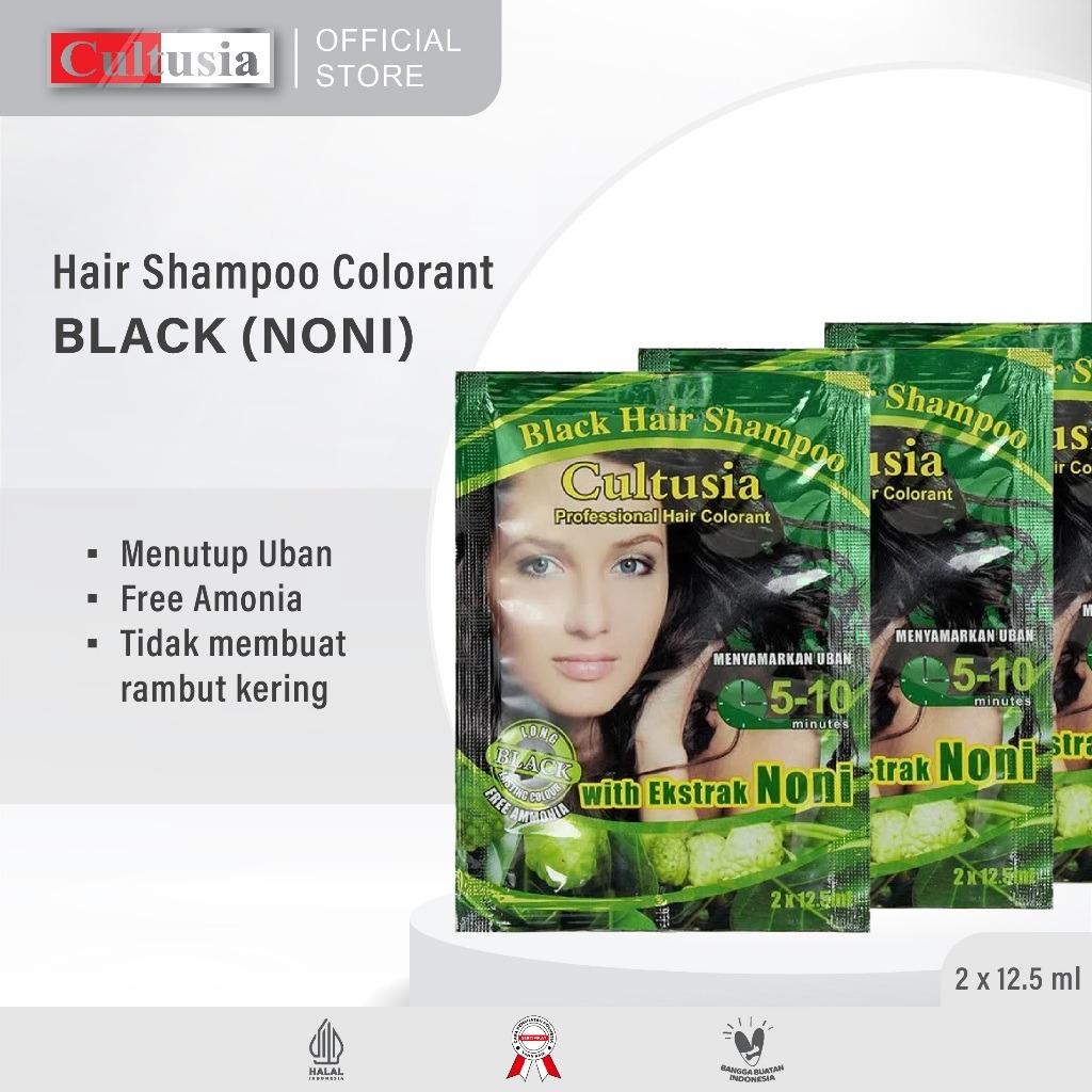 Cultusia Noni Black Hair Shampoo 25ml – Instantly Blacken & Nourish Hair in Just 5 Minutes!