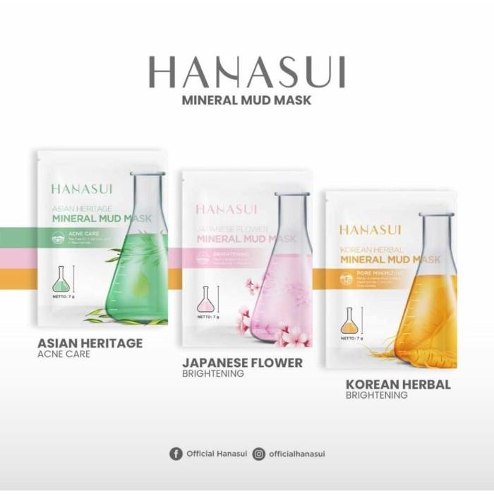 HANASUI Naturgo Peel Off Mask 10g & Mineral Mud Mask 7g Halal Blackhead Treatment Natural Ingredients