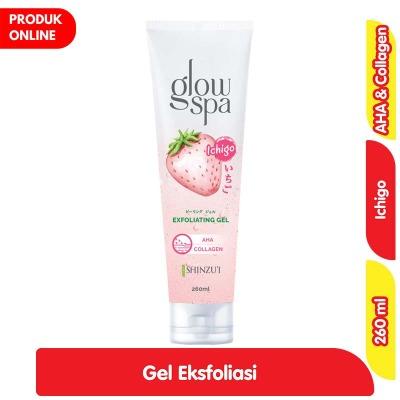 Shinzu’i Glow Spa Gel Exfoliating Ichigo 260ml | Gentle Brightening Gel with Strawberry Extract & Natural Scrub