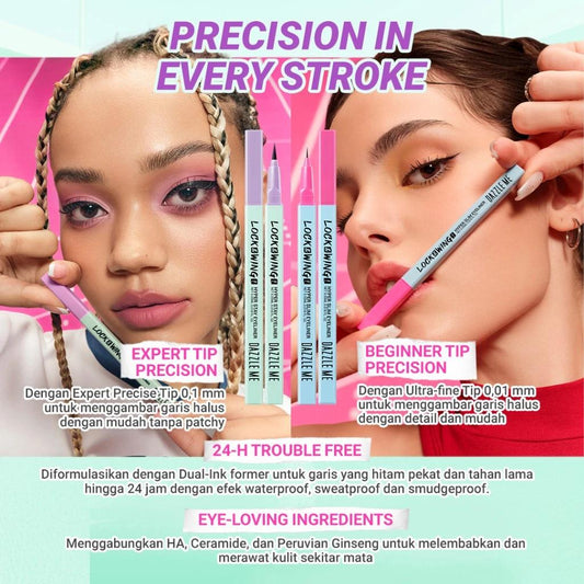 Dazzle Me Lock&Wing! Hyper Slim Stay Eyeliner | Lock&Pop! Volumax-ing Longlash-ting Mascara | Lock & Shape! Eyebrow Pencil