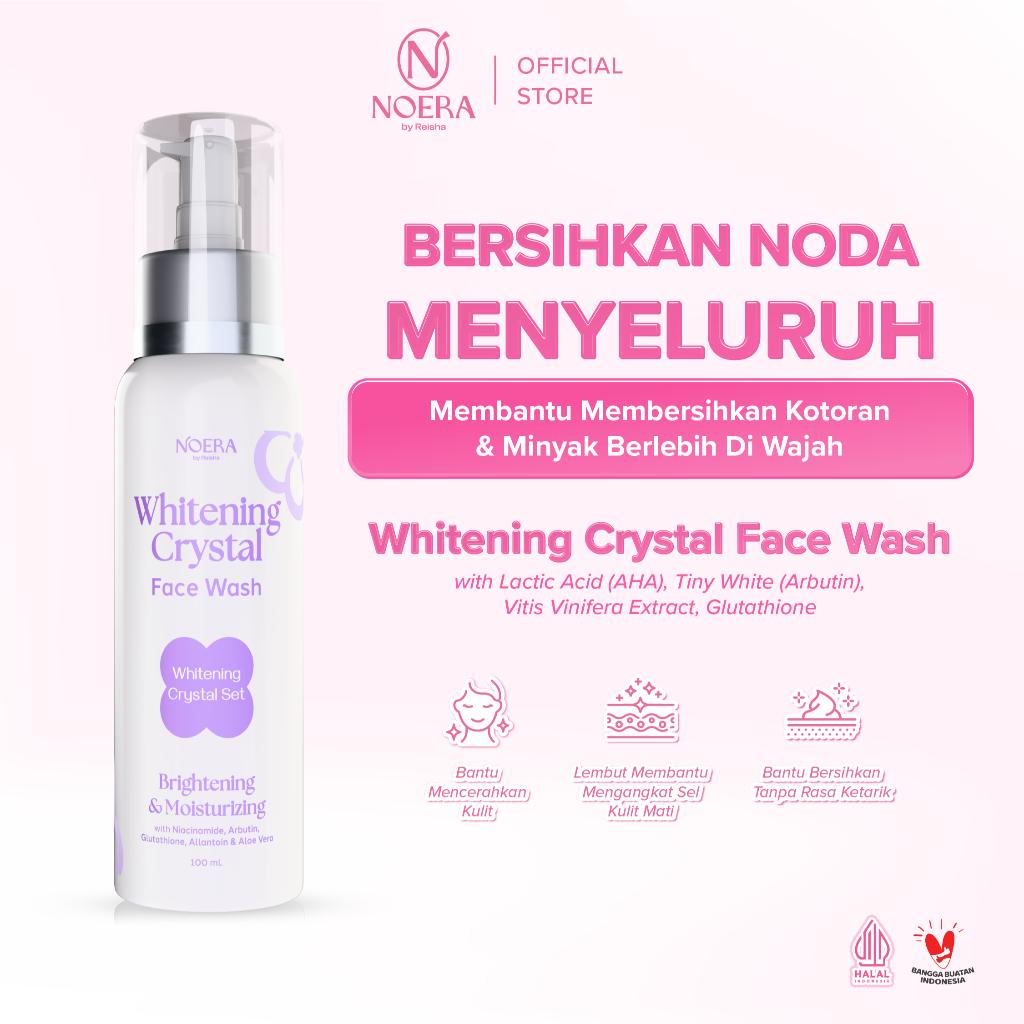 Noera face wash Crystal whitening 100ml | facial cleanser Glow Brightening | face soap helps brighten up | facial wash | lactic acid facial soap (AHA) arbutin gluthatione aloe vera extract