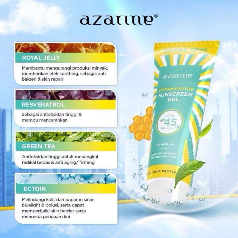 AZARINE MegaHydra Soothing Gel SPF 45 PA++++ – XL Size 110ml | Oil-Free Acne-Friendly Sun Shield