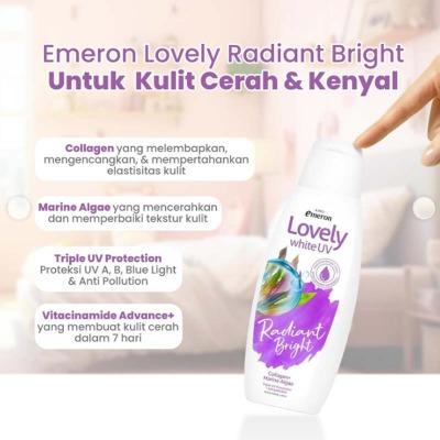 Emeron Lovely White UV Body Lotion – Radiant Bright 500ml | Daily Moisturizer with Skin Brightening Formula & UV Protection | Smooth, Luminous, and Even-Toned Skin