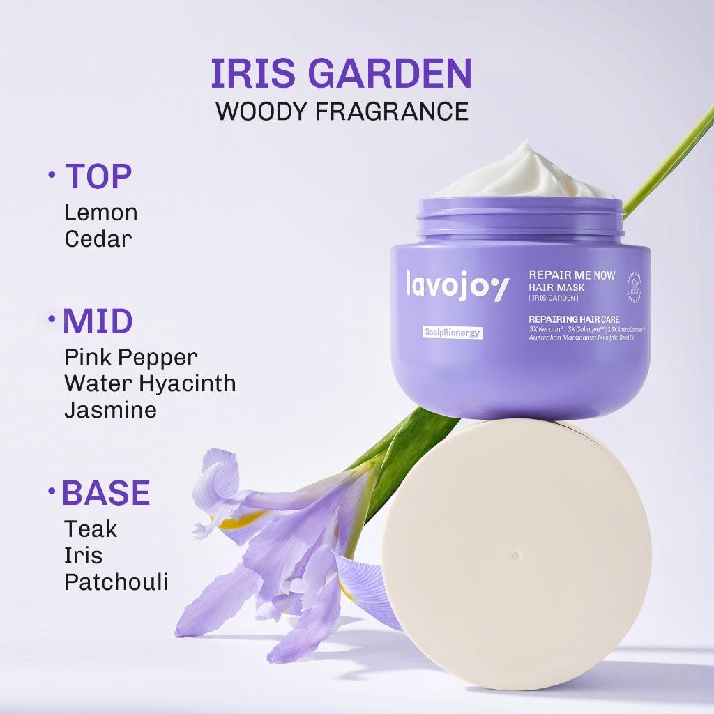 [NEW LAUNCH]  Lavojoy Repair Me Now Hair Mask Iris Garden 250ml | Halus & Berkilau Tanpa Lepek | Multi-Layering Repair With 3×Keratin + 3×Collagen + 15× Amino Complex + Argan + Macadamia Oil + Peptide Hydra-Repair