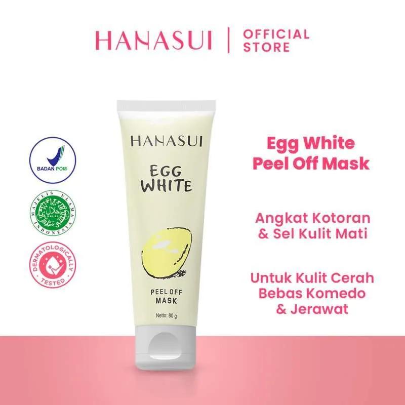 HANASUI Naturgo & Egg White Peel Off Mask Tube - 60g & 80g | Halal Skincare for Natural Glow