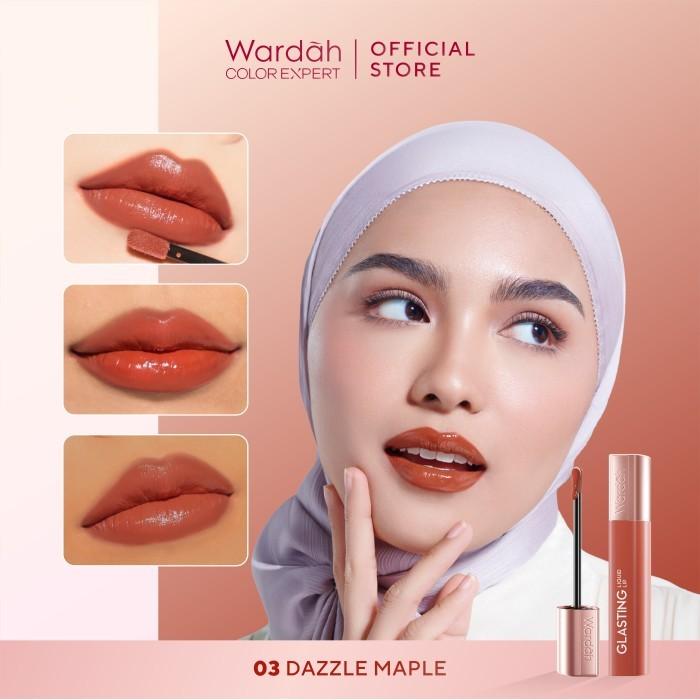 Wardah Glasting Liquid Lip | High-Pigment Glossy Color | Lightweight | Non-Sticky | Transferproof | Serba Ada!