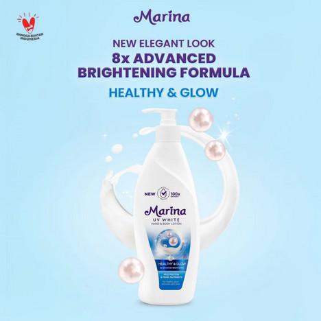 Marina Hand Body Lotion UV White 350ml PUMP XL / 460ml XXL Healthy Glow / Bright Nourish | Lotion Mencerahkan Kulit Sehat