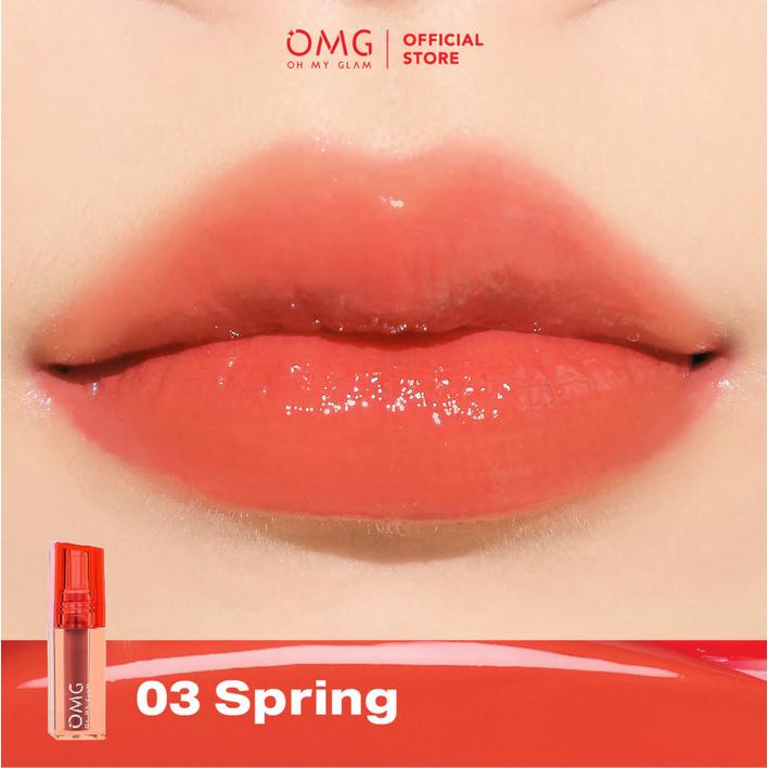 OMG Glassy Lip Tint 2g Moisturizing OH MY GLAM Lip Tint Warna Intense Tahan 12 Jam Skincare Infused