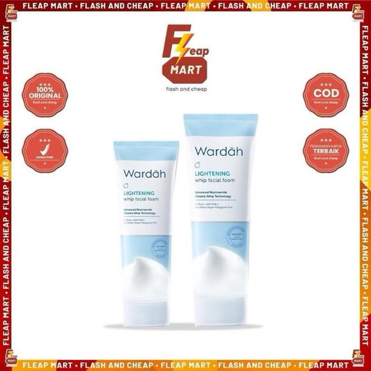 Wardah GlowWhip Cleanse Niacinamide Lightening Foam - Ultra Soft Whip Texture for All Skin Types - Brightens Evens Skin Tone - Dermatologically Tested