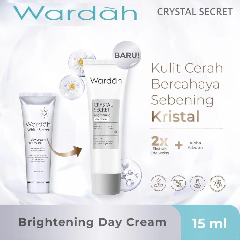 Wardah Crystal Secret Brightening Day Cream 15 ml - Moisturizing Morning Cream