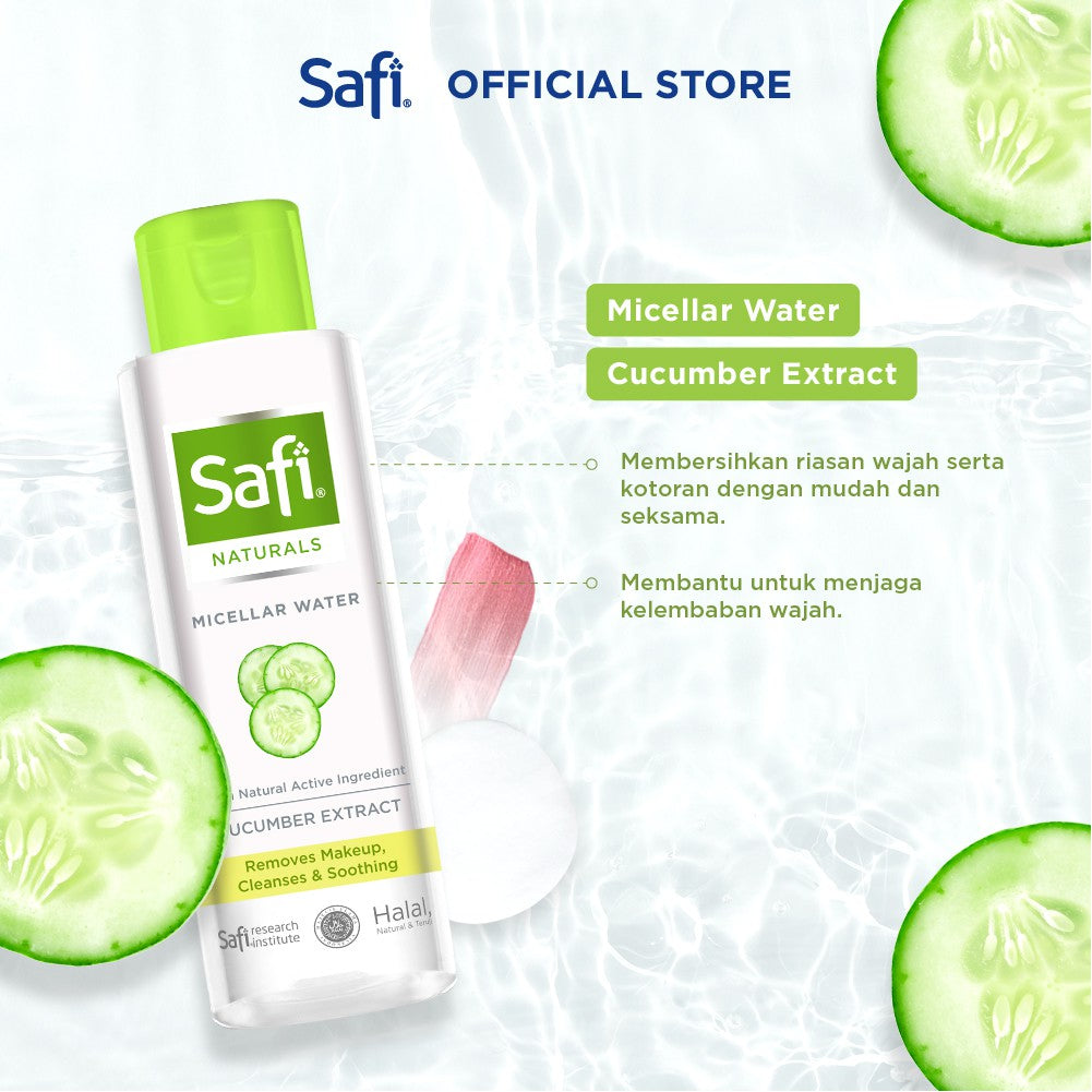 SAFI - Naturals Micellar Water - With Cucumber 100ml - Pembersih Wajah