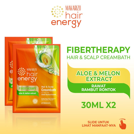 PAKET ISI 2 - Makarizo Hair Energy Hair & Scalp Creambath Aloe & Melon 30gr
