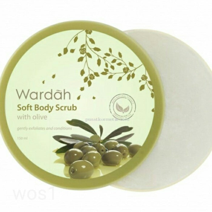 WARDAH Soft Body Scrub with Olive 240 ml - Scrub Badan Dilengkapi dengan Olive Oil yang dapat Mengangkat Sel Kulit Mati - Bulir Halus
