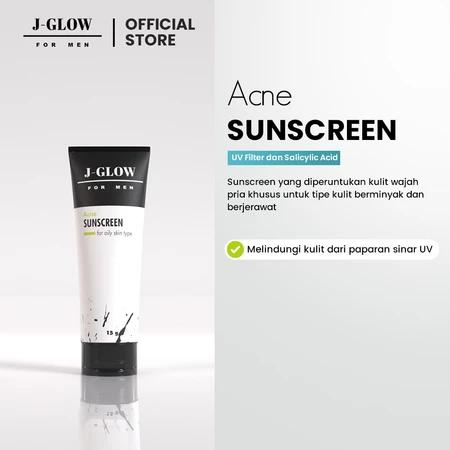 J-Glow For Men Acne Sunscreen and Cleansing Facial Dirt 15g Official Store Skincare Product