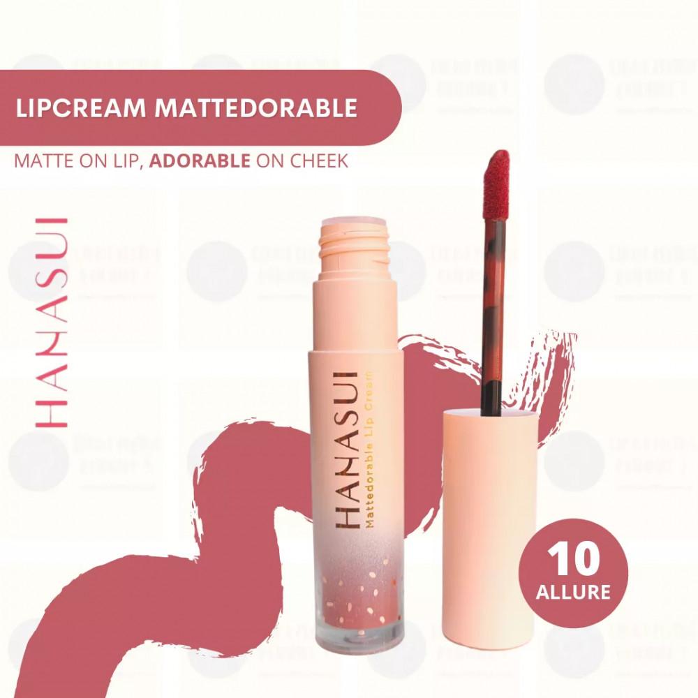 HANASUI Mattedorable Lip Cream – Lip & Cheek Tint, Boba / Matcha Latte Shades