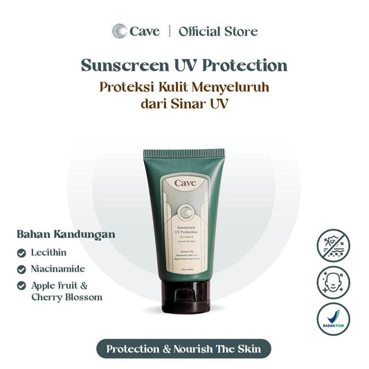CAVE Sunscreen UV Protection - Sunscreen Wajah Pria Perlindungan dari Sinar Matahari 30ml