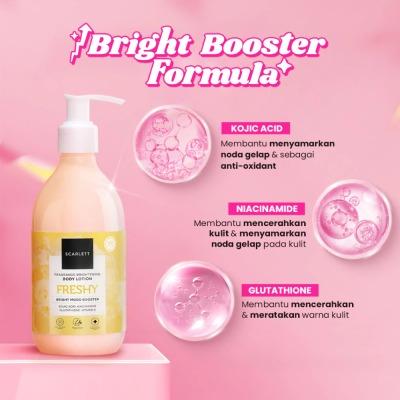 Scarlett Fragrance Brightening Body Lotion – Freshy 300ml | Brightening Daily Moisturizer with Glutathione & Niacinamide | Light, Citrus Floral Scent & Radiant Glow