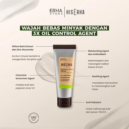 HIS ERHA Intense Oil Control Cream: Your Daily Sunscreen & Moisturizer for Oily Skin 20g