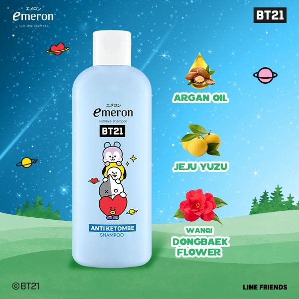 Emeron BT21 Anti-Dandruff Shampoo 340ml – Flake-Free, Smooth Hair with Nutritive Power + BTS Edition!