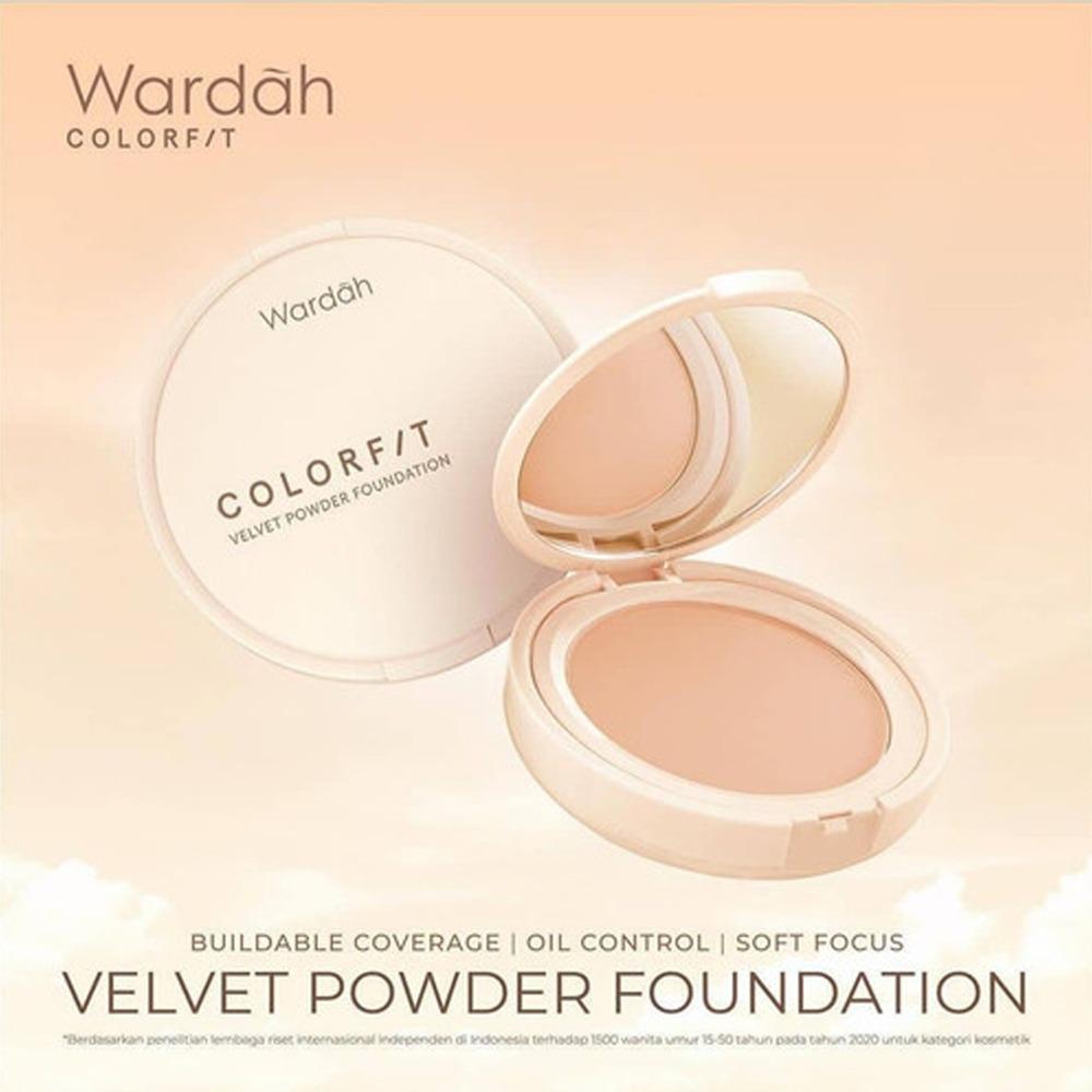 WARDAH Colorfit Velvet Powder Foundation Refill Make Up – Matte Finish with SPF 20, Oil Control & 12H Stay