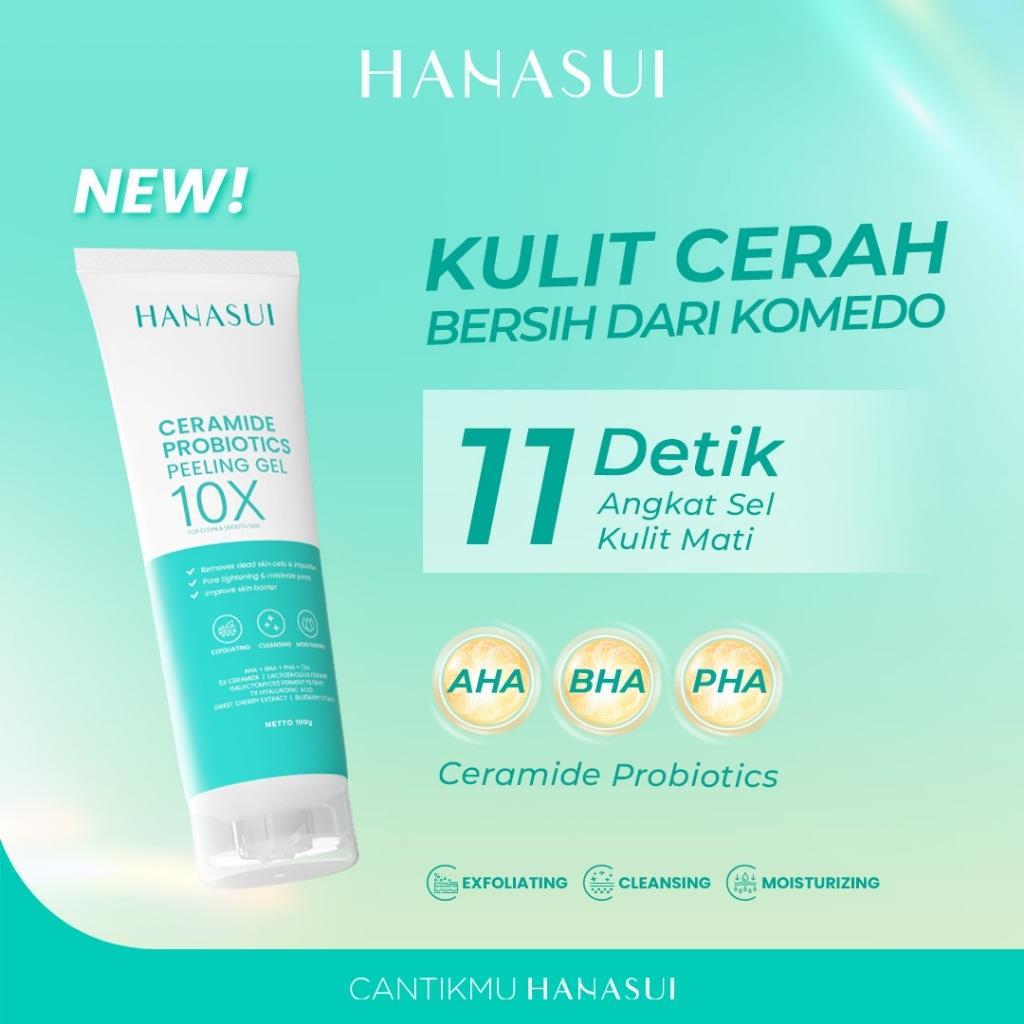 Hanasui Ceramide Probiotics Series Clear Pad 30s Moisturizer Gel 30g & Peeling Gel 100g with 10X Formula