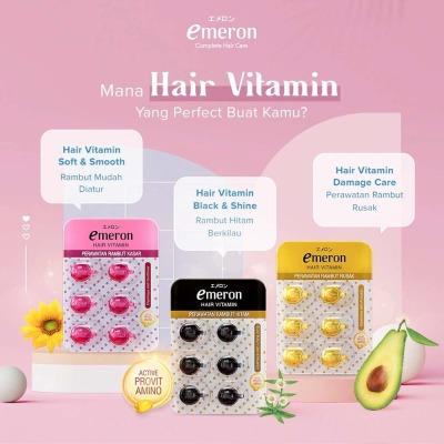 Emeron Damage Care Hair Vitamin – 6 Capsules for Dry & Damaged Hair Repair